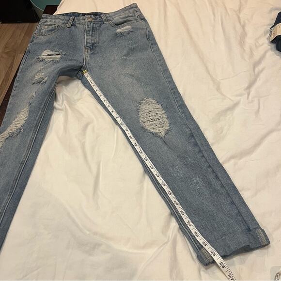 Nasty Gal Destructed Denim Boyfriend Jeans size 6 - Picture 7 of 11